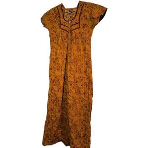 POMMYS L Indie Dream Wear Dress Nightgown Grunge Floral Faircore Southwestern